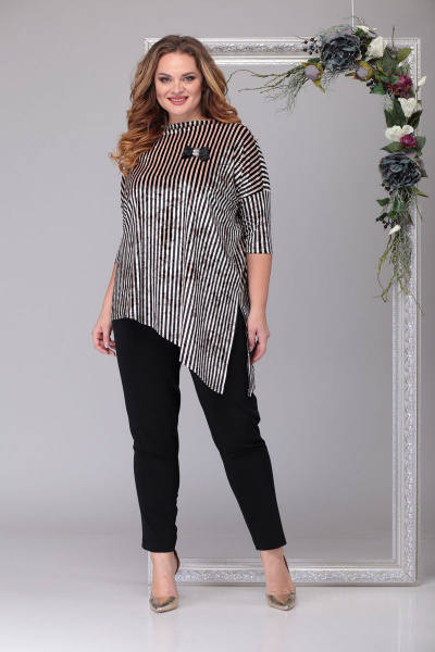 Брюки, джемпер Michel chic 1196 беж_полоска - фото 2