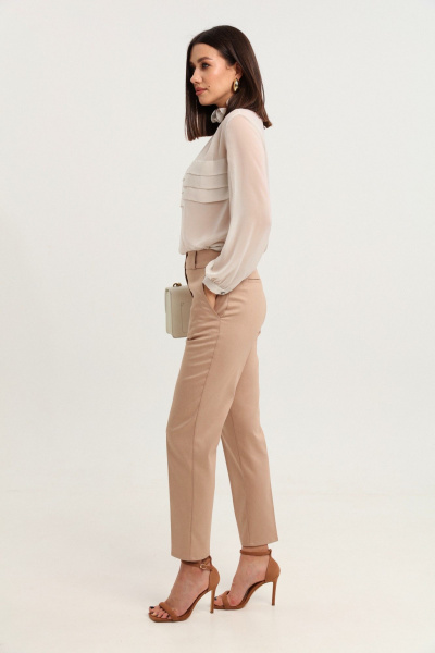 Блуза из шифона с складками и рюшами для романтичного образа LM БК2811-2 - фото 7