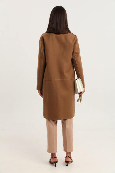 Облегченное пальто из шерсти с эффектом шва наружу LM WO5318-2 - фото 5