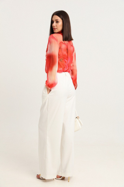 Блуза из шифона с бантами и объемными рукавами для элегантности LM БК2811-3 - фото 7