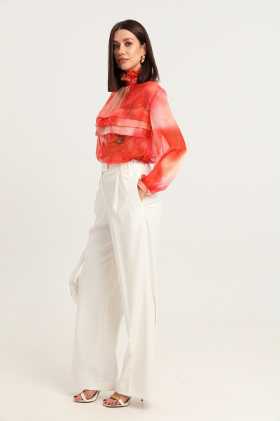 Блуза из шифона с бантами и объемными рукавами для элегантности LM БК2811-3 - фото 5