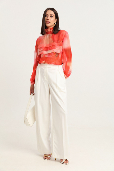 Блуза из шифона с бантами и объемными рукавами для элегантности LM БК2811-3 - фото 4