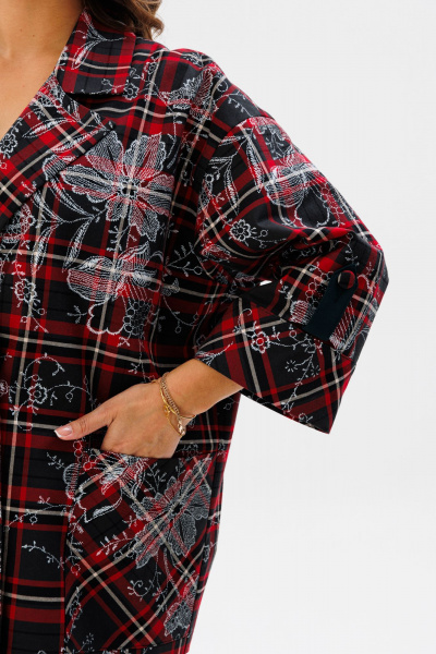 Брюки, жакет Mubliz 187 красная_клетка-бутылка - фото 15