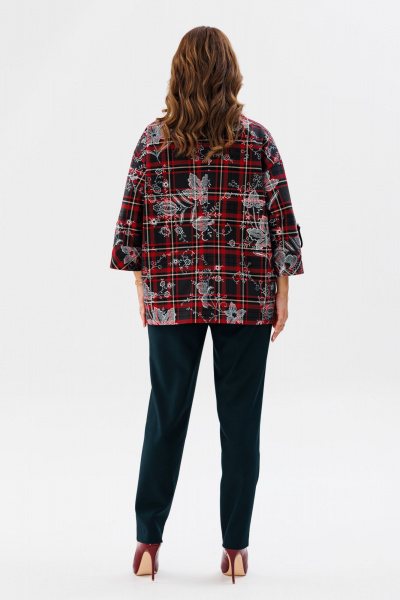 Брюки, жакет Mubliz 187 красная_клетка-бутылка - фото 12