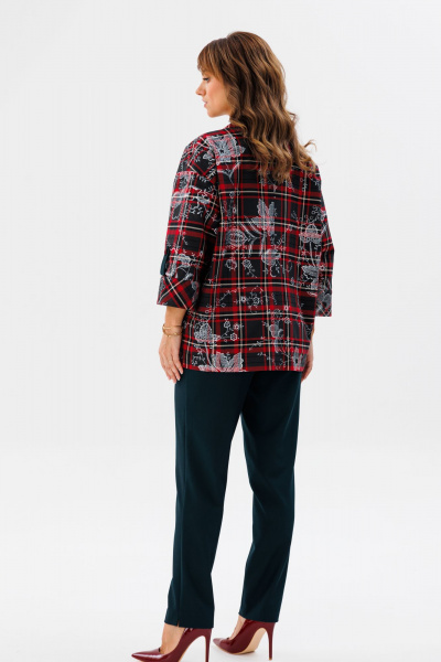 Брюки, жакет Mubliz 187 красная_клетка-бутылка - фото 11