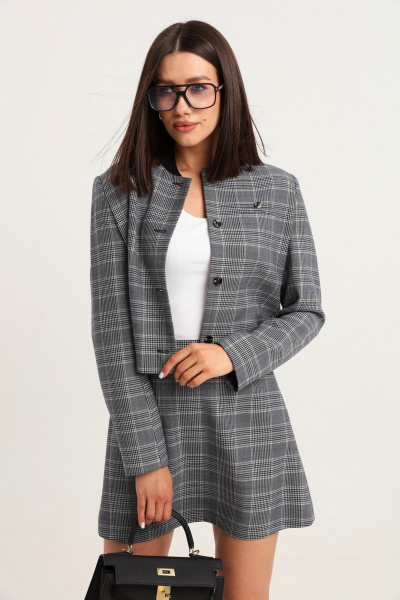 Костюм 2-ка жакет и юбка из мягкого твида с карманами LM К33-2 - фото 8