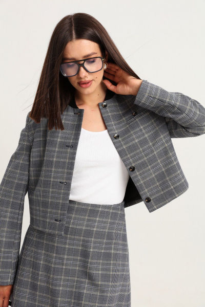 Костюм 2-ка жакет и юбка из мягкого твида с карманами LM К33-2 - фото 7