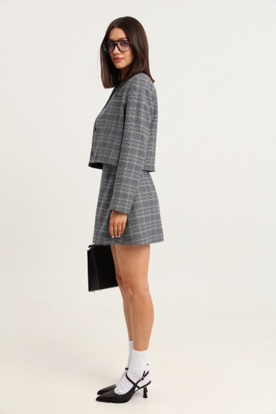 Костюм 2-ка жакет и юбка из мягкого твида с карманами LM К33-2 - фото 3