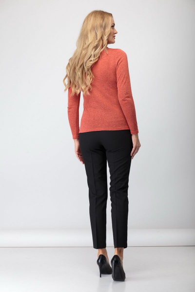 Оранжевая водолазка из трикотажа для повседневного стиля БАГРЯНИЦА 3060 терракот - фото 4