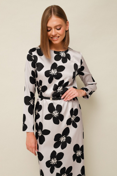 Элегантное платье из сатина с ремешком и длиной макси PUR PUR 11-247 - фото 3