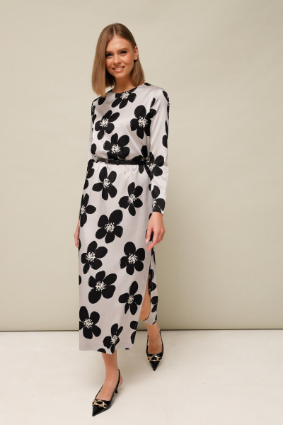 Элегантное платье из сатина с ремешком и длиной макси PUR PUR 11-247 - фото 2