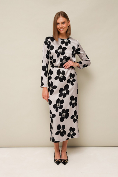 Элегантное платье из сатина с ремешком и длиной макси PUR PUR 11-247 - фото 1