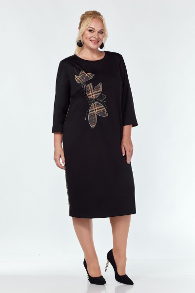 Деловое повседневное платье из трикотажа с вышивкой Jurimex 3152 - фото 3