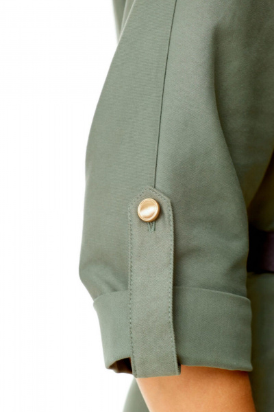 Платье из джинса с приталенным силуэтом и разрезом VI ORO VR-1143 оливка - фото 9