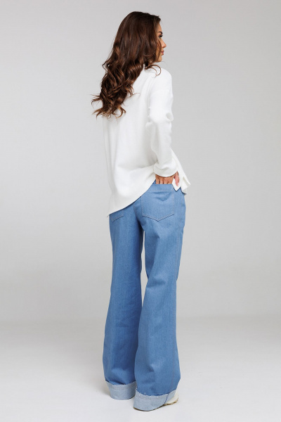 Демисезонный трикотажный джемпер с печатью «Girl» Butеr 2891 молочный - фото 7