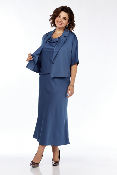 Жакет, платье Диомант 2003 синий - фото 3