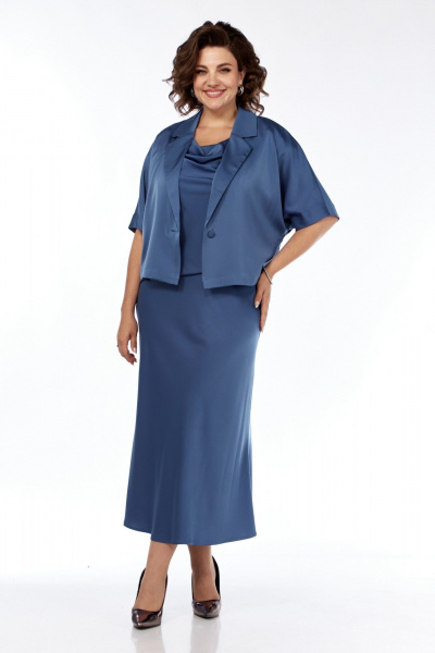 Жакет, платье Диомант 2003 синий - фото 1