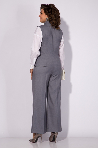 Костюм из брюки и жилетки из текстиля Liliana 1338 графит - фото 5