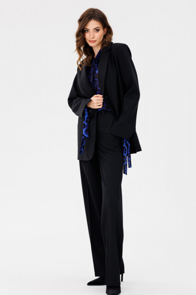 Жакет из костюмной ткани полуприлегающий демисезон EOLA 2599 черный - фото 4