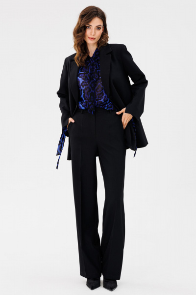 Жакет из костюмной ткани полуприлегающий демисезон EOLA 2599 черный - фото 2