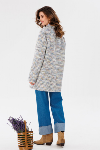 Голубые джинсовые брюки с лампасами и декором на карманах EOLA 2611.1 темно-голубой - фото 14