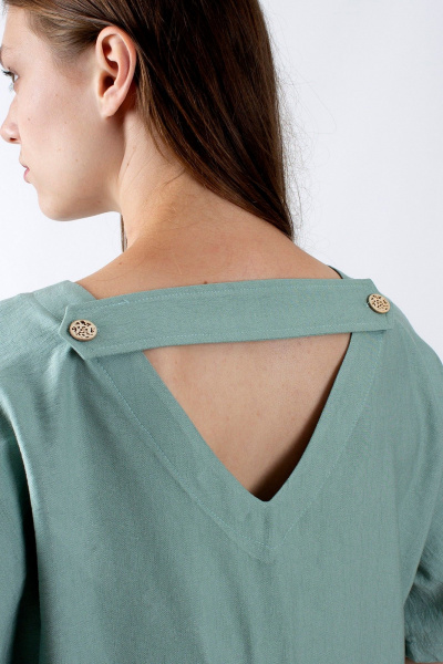 Летнее прямое платье с вырезом V и спущенными рукавами Mita ЖМ1220 - фото 6