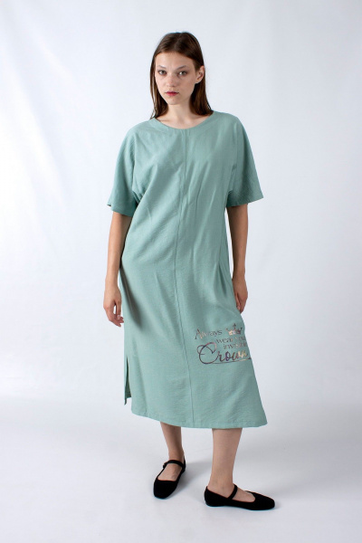 Летнее прямое платье с вырезом V и спущенными рукавами Mita ЖМ1220 - фото 4