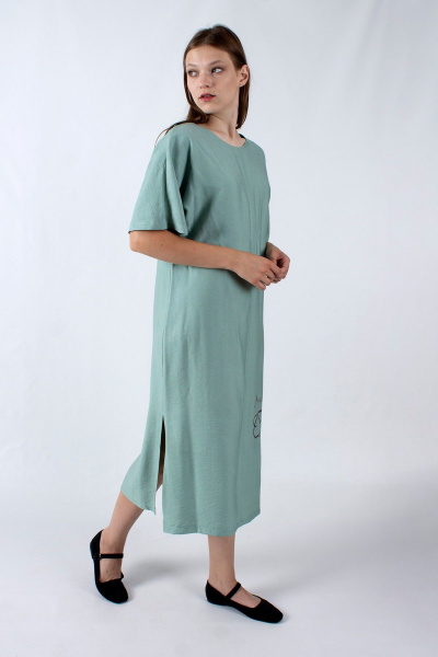 Летнее прямое платье с вырезом V и спущенными рукавами Mita ЖМ1220 - фото 3