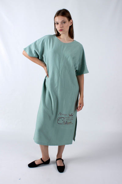 Летнее прямое платье с вырезом V и спущенными рукавами Mita ЖМ1220 - фото 2