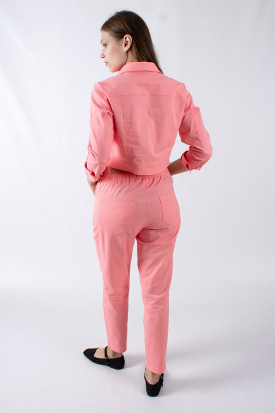 Зауженные летние брюки с накладными карманами Mita ЖМ1207 розовый - фото 6