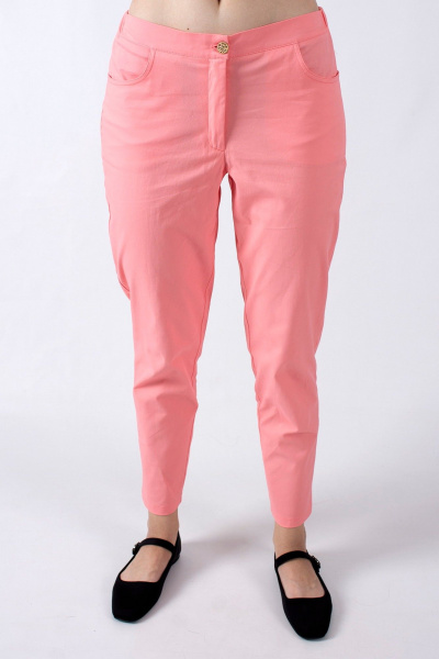 Зауженные летние брюки с накладными карманами Mita ЖМ1207 розовый - фото 4