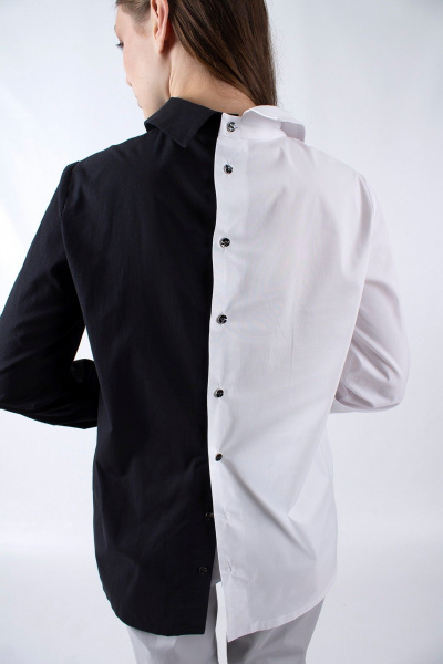 Белая рубашка прямого силуэта с длинными рукавами и пуговицами Mita ЖМ1200 - фото 5