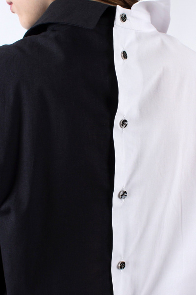 Белая рубашка прямого силуэта с длинными рукавами и пуговицами Mita ЖМ1200 - фото 4