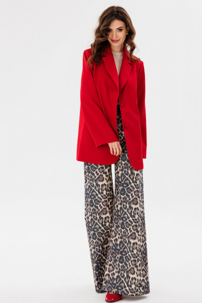 Джинсовые брюки с анималистичным принтом и накладными карманами EOLA 2673 леопард - фото 8