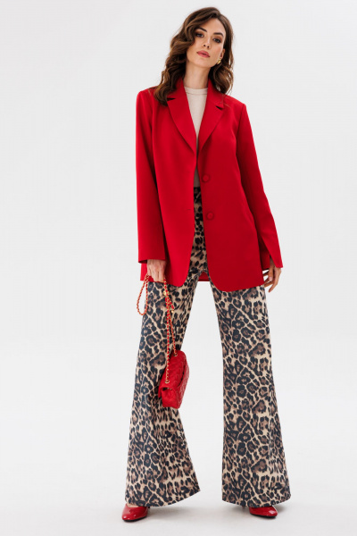 Джинсовые брюки с анималистичным принтом и накладными карманами EOLA 2673 леопард - фото 6