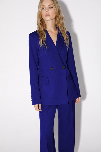 Костюм-тройка: жакет, майка и широкие брюки PiRS 4818 василек - фото 3