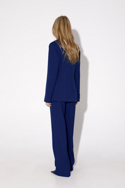 Деловой демисезонный комплект из жакета, майки и брюк PiRS 4818 темно-синий - фото 5