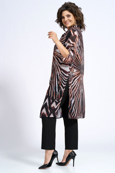 Демисезонный комплект блузон, блуза и брюки в стиле повседневный Alani Collection 2153 зебра - фото 11