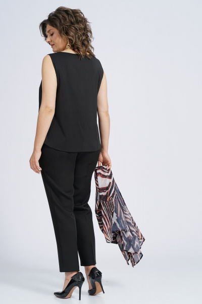 Демисезонный комплект блузон, блуза и брюки в стиле повседневный Alani Collection 2153 зебра - фото 15