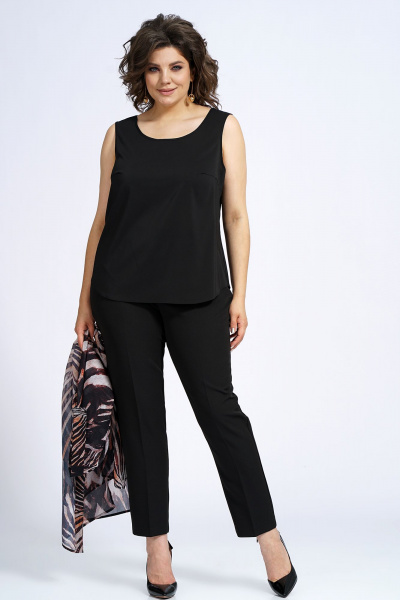 Демисезонный комплект блузон, блуза и брюки в стиле повседневный Alani Collection 2153 зебра - фото 13