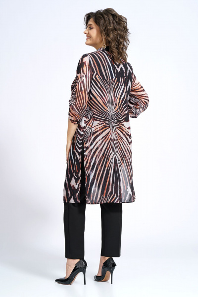 Демисезонный комплект блузон, блуза и брюки в стиле повседневный Alani Collection 2153 зебра - фото 12