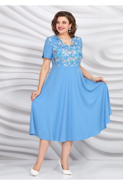 Летнее платье из гипюра и текстиля с бусиновым разрезом Mira Fashion 5432 - фото 2