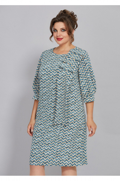 Платье свободного силуэта из принтованной ткани Mira Fashion 5442 - фото 2