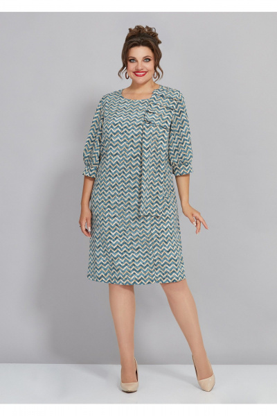 Платье свободного силуэта из принтованной ткани Mira Fashion 5442 - фото 1