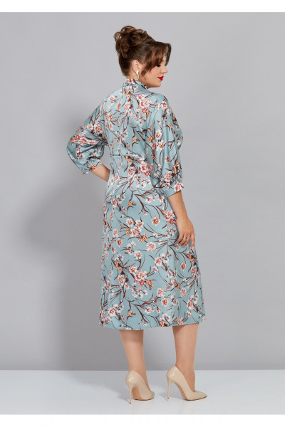 Платье из шелкового атласа с расклешенной юбкой Mira Fashion 5451-2 - фото 2