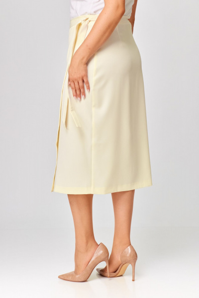 Юбка из вискозы с запахом и треугольным вырезом Abbi 3001 молочный - фото 11