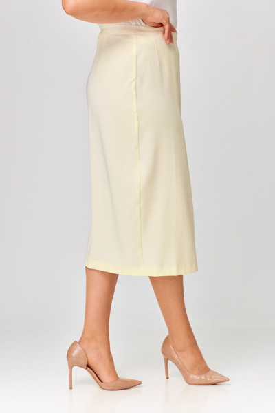 Юбка из вискозы с запахом и треугольным вырезом Abbi 3001 молочный - фото 8