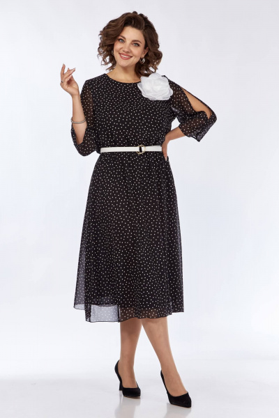 Платье с разрезом и сборками из шифона с ремнем для нарядных повседневных образов Matini 3.1797 - фото 7