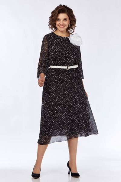 Платье с разрезом и сборками из шифона с ремнем для нарядных повседневных образов Matini 3.1797 - фото 6
