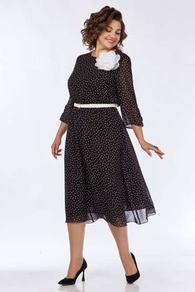 Платье с разрезом и сборками из шифона с ремнем для нарядных повседневных образов Matini 3.1797 - фото 1